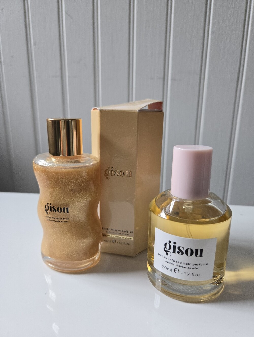 Lot Of 2- Gisou Honey Infused Body Oil + Hair Mist - Full Sizd